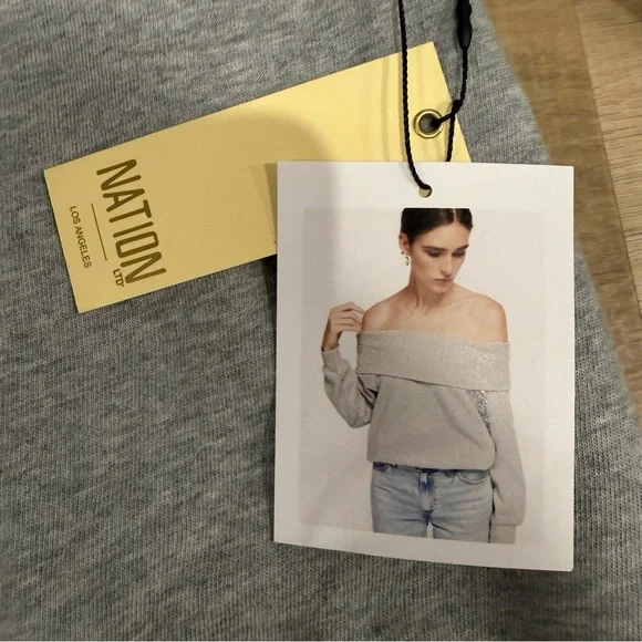 Nation LTD Women’s Barbie Off-The-Shoulder Sweatshirt size small - Picture 3 of 6